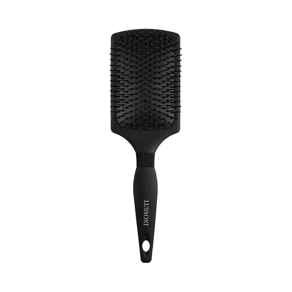 T4B LUSSONI Simple Care Paddle Hairbrush with Removable Sectioning Tip and Nylon Bristles for All Hair Types