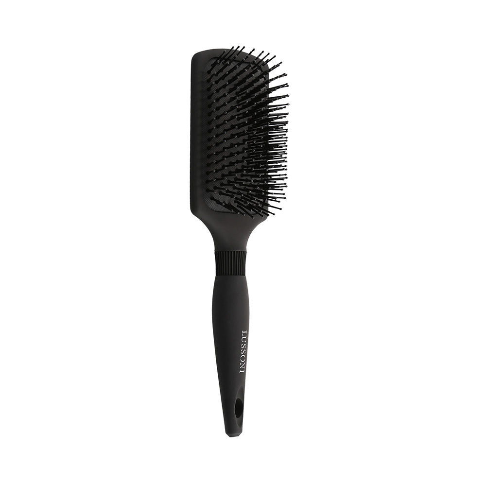 T4B LUSSONI Simple Care Paddle Hairbrush with Removable Sectioning Tip and Nylon Bristles for All Hair Types